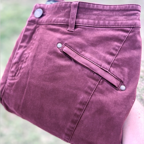 Peruvian Connection Motorcycle Pants Burgundy Zip Ankles Skinny Moto Womens 4 - Picture 11 of 12